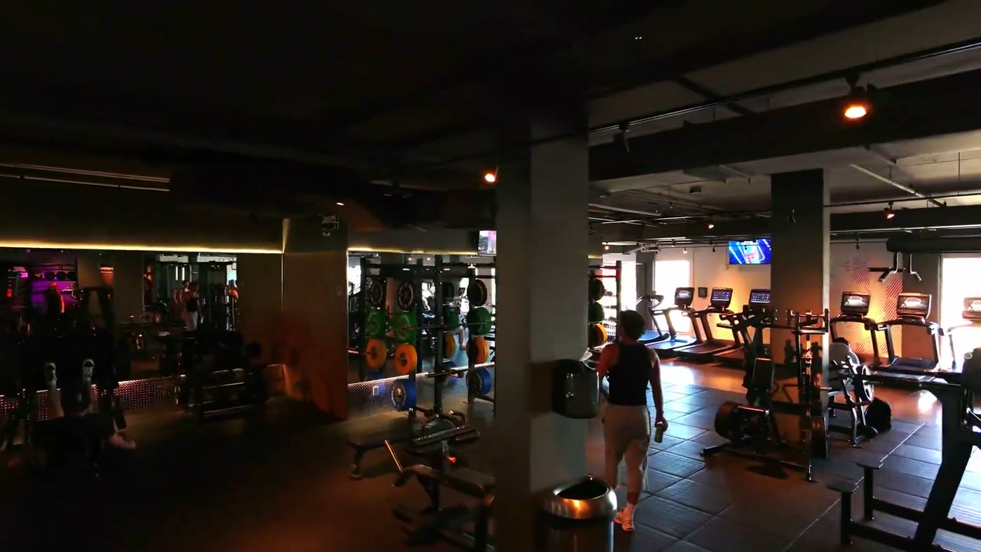 Zone d'entraînement en lumière colorée
